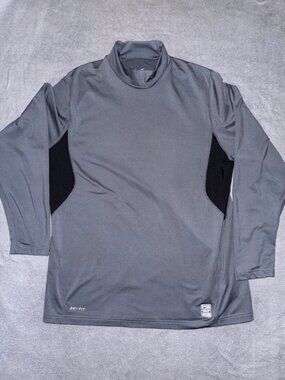 Nike Pro Combat Dri‑Fit Long Sleeve Compression Shirt Men’s XL Gray Black Fitted